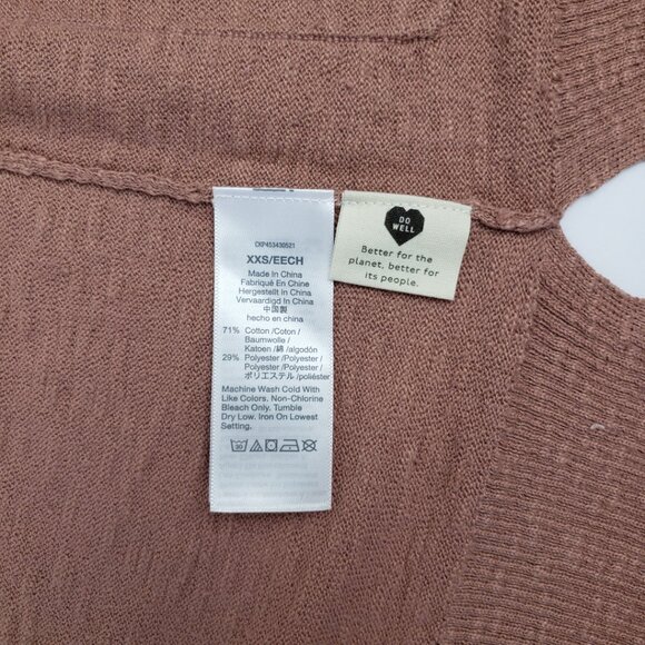 Madewell XXS Dusty Rose Pink Cardigan Sweater Pockets Cotton Blend Women - Picture 6 of 13